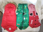 Dog Size S/XS Clothing Lot (1 Christmas Jacket, 2 Thick Winter Coats) GF Pet 3Pc