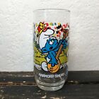 Vintage Smurf Drinking Glasses Cup Harmony Smurfs Peyo 1982 Cartoon Collection