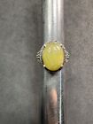 7.2g STS Sterling Silver 925 Yellow Stone Lab Emerald Ring Size 9 Jewelry lot H