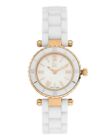 White pearl dial ceramic GUESS COLLECTION WOMEN'S ROSE GOLD tone watch X70011L1S