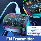 Bluetooth 5.0 Car Wireless FM Transmitter Adapter 2USB Hands-Free Charger SALE