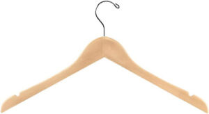 50 Natural Wooden Wood Standard Dress Shirt Clothes Garment Clothing Hangers 17