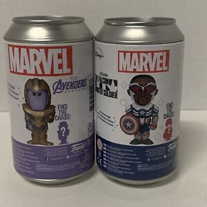 Funko Vinyl Soda Marvel Lot Of 2,  Thanos & Falcon, Captain America, Nice!