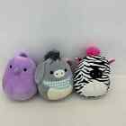 Preowned Multicolor Squishmallows Stuffed Animal Toys LOT Donkey Zebra Chick