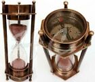 Antique Brass Nautical Sand Timer Hourglass Maritime Hour Glass Vintage Marina