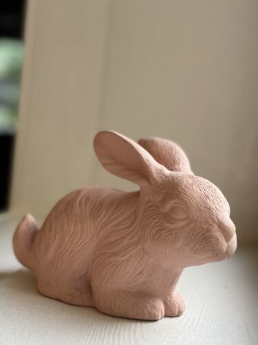 vintage pink bunny ceramic