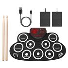 Electronic Drum Set 10 Pads Drum Practice Pad Kit Roll-Up Electric Drum Set
