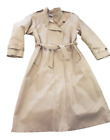 JG Hook Womens Size 8 Tan Khaki Trench Coat Overcoat Removable Wool Blend Lining