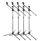 4 Pack Dual Microphone Stand Boom Arm Holder & 2 Mic Clip Stage Studio Tripod