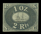 PERU 1857 PACIFIC STEAM NAVIGATION Co 2Rl brown Yv# 2f REPRINT- Only 800 printed