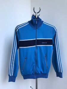 ADIDAS 70s 80s TRACK TOP JACKET FULL ZIP BLUE VINTAGE MADE IN YUGOSLAVIA MENS S