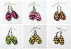 Animal Print Earrings Dangle Earrings Colorful Strip Earrings lot of 6 pairs