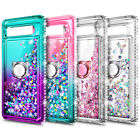 For Google Pixel 6a Case Glitter Ring Phone Cover w/ Screen Protector & Lanyard