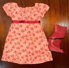 American Girl Doll Caroline Abbott Travel Outfit Dress and Boots Rare HTF