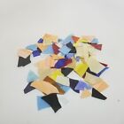 Vintage Stained Glass Assorted Small Pieces and  Colors  1 pound S16