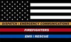 Tattered Thin Blue Red Gold Line Dispatch Firefighter EMS decal - Various Sizes