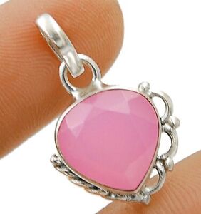 Natural Rose Quartz 925 Solid Sterling Silver Pendant Jewelry K11-5