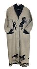 Wooded River Long Blanket Duster Jacket Coat Womens Size M Western Cowboy Horses