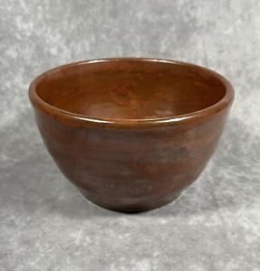 Handmade Pottery Bowl Brown Artist Signed