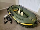Sevylor HF250 Fish Hunter Inflatable Boat Raft  w/ pump  & oars