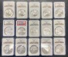 Lot of 15: NGC MS69 Silver Eagles - Mixed Dates - 15 Oz Total