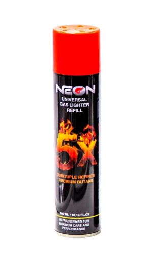 Neon Lighter 5X Gas Refill Butane Fluid Fuel Refined 300ml 10.1 (Pack of 1)