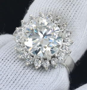 Beautiful 4.50 Ct White Diamond Solitaire Ring, 925 Silver ! Amazing Shine VIDEO