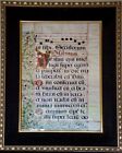 Illuminated Manuscript, one of two on offer.  Double sided vellum page, framed.