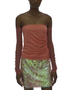Helmut Lang Relaxed Fit Sheer Sleeve Tube Top Women's