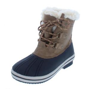 Pawz Womens Gina Brown Faux Leather Winter Boots Shoes 5 Medium (B,M)  8843