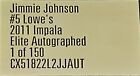 JIMMIE JOHNSON 2011 #5 LOWE'S 5% AUTOGRAPHED ELITE