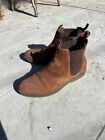 Clarks Chelsea brown Suede Leather Boots Mens Size 12 slip on (good condition)