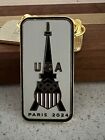 2024 Paris Olympics Pin Badge - Eiffel Tower - USA