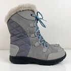 Columbia Women’s Ice Maiden Gray Waterproof Faux Fur Winter Snow Boots Size 8.0