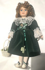 New ListingVTG Vintage 2002 Porcelain Doll St. Patricks Day w/ basket, tag, and stand 16