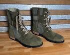 Sorel Major Carly Size 8.5 Olive Combat Zip Up Boots NL2158-383 Womens