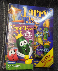 VEGGIETALES King George and the Ducky (VHS, 2000) and Larry Lights the Way Book