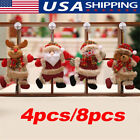 US 4pcs Christmas Hanging Ornament Santa Claus Xmas Tree Snowman Doll Decor Gift