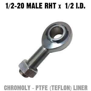 Chromoly PTFE Heim Joint 1/2 x 1/2 Male RHT RIGHT Fabrication Spherical Rod End