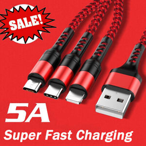3 in 1 Universal Fast USB Charging Cable Multi Function Cell Phone Charger Cord