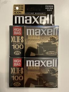 Sealed 2 Maxell XL-II 100 149m Type II High Bias Blank Audio Cassettes