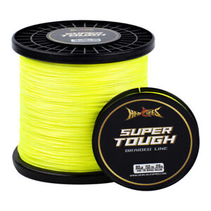 HERCULES Super Tough Fluorescent Yellow PE Braided Fishing Line High Visibility