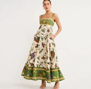 Summer Maxi Dress Farm Floral Print  Sleeveless Swing Anthro Women Rio
