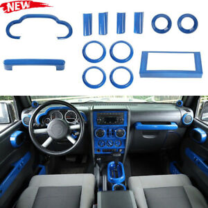 Blue Interior Decoration Cover Trim kit For 2007-10 Jeep Wrangler JK Accessories (For: Jeep)