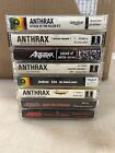 8x ANTHRAX Cassette Tape Lot: RARE Thrash Metal Spreading The Disease Euphoria