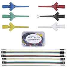 Test Lead Set, Mini Grabber Test Hook Clips Silicone Jumper Wires Cable for