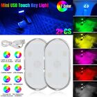 2x Mini USB LED Car Interior Light Touch Key Neon Atmosphere Ambient Lamp 7Color