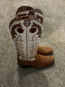 Tony Lama Size 8.5D Buckaroo Tall Brown Leather Western Cowboy Boots RR1000