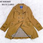 Burberry Blue Label Trench Coat Pleated A-line Brown Women Size 36/S Used NO Fur