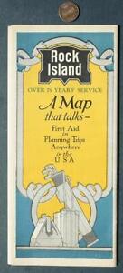 1928 Chicago Rock Island & Pacific Railroad Lines Map brochure Golden State ltd-